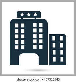 Three star hotel icon on the background