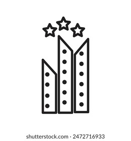 Three Star Hotel Icon, Perfect for Hospitality and Travel Graphics