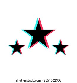 Three star logo with multi color. perfect for content creators