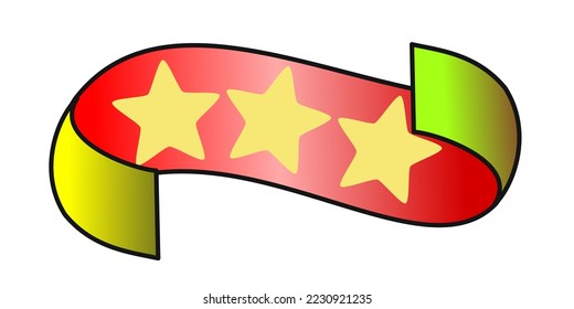 Three star ornament,red and ,yellow, vector