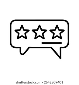 Three star rating feedback speech bubble icon