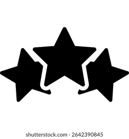 Three Star Rating Icon. Symbol of Quality, Review, or Rank. Vector Illustration