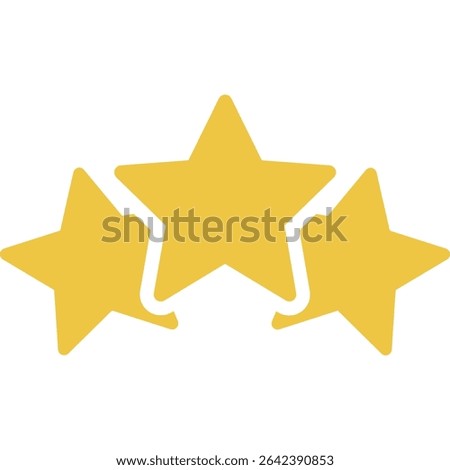 Three Star Rating Icon. Symbol of Quality, Review, or Rank. Vector Illustration