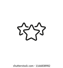 Three star rating line icon. Rating, customer review, quality evaluation. Feedback concept. Vector illustration can be used for topics like marketing, business, internet