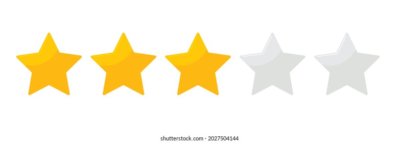 three star rating vector for review on website,applications and business