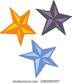 three star vector graphic illustration that is good for merch purposes, especially if printed directly according to your wishes