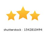 Three stars customer product rating review. Modern flat style vector illustration.
