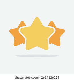 Three stars customer product rating review. Modern flat style vector illustration.