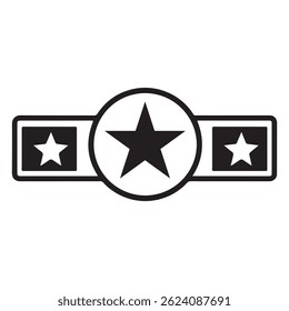 Gráfico de vetor Emblema de Três Estrelas