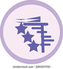 Three stars and flag purple illustration