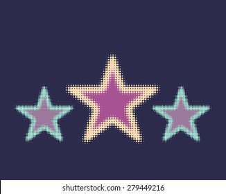 three stars with halftone effect