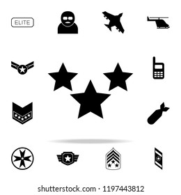 three stars icon. Army icons universal set for web and mobile