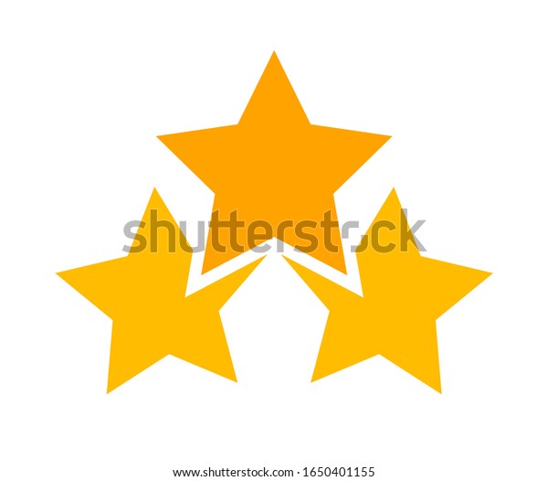 白い背景に3つの星のアイコンかわいい のベクター画像素材 ロイヤリティフリー