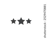 Three stars icon simple vector symbol