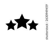 Three stars icon simple vector symbol