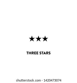 three stars icon vector. three stars sign on white background. three stars icon for web and app