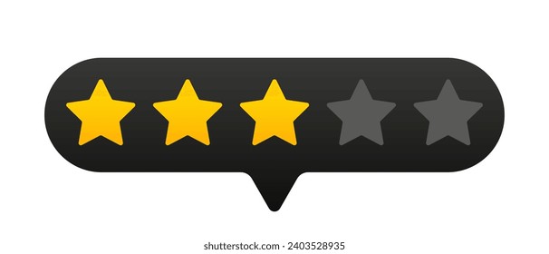 Three stars line icon. Favorites, rating, rating, reviews, score, quality, award. Vector icons for business and advertising