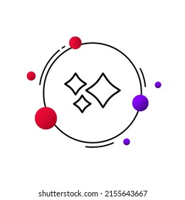 Three stars line icon. Rhombus, geometric shapes, diamonds, card suit. Dream concept. Vector line icon for Business and Advertising