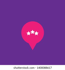 three stars map pin.three stars logo concept. 