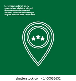 three stars map pin.three stars logo concept. 