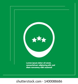 three stars map pin.three stars logo concept. 