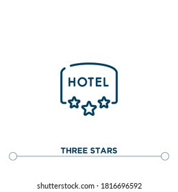 three stars outline vector icon. simple element illustration. three stars outline icon from editable hotel concept. can be used for web and mobile
