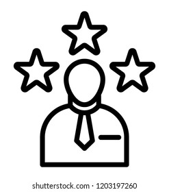 Three stars over a human, quality person