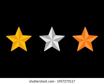 Three stars. rank or level icon Isolated on background vector