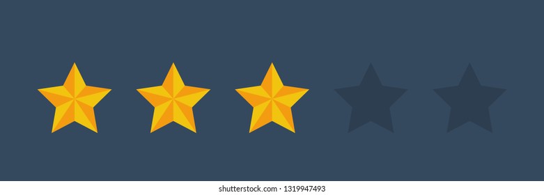 three stars rating icon  Vector