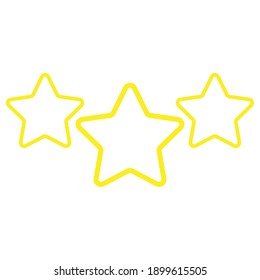 three stars rating icon vector