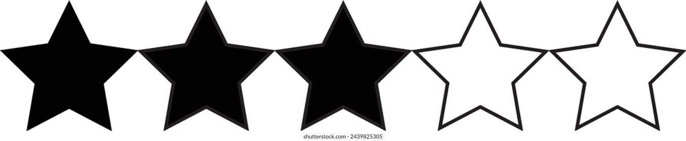 Vector de clasificación de tres estrellas . EPS 10
