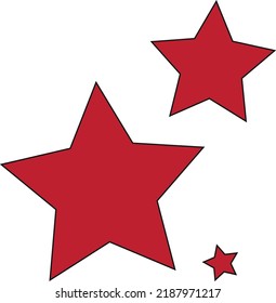 Three stars type vector image with white background