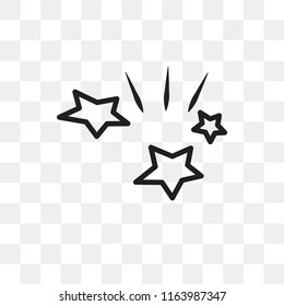 Three stars vector icon isolated on transparent background, Three stars logo concept