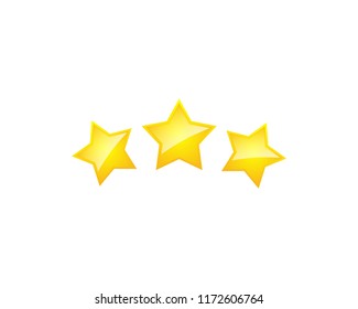 Three Stars Vector Icon Logo Design Template. Yellow Color.