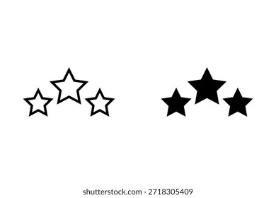 Fondo blanco de tres estrellas. Esta cautivadora obra de arte encarna la simplicidad y la sofisticación, lo que la convierte en una adición perfecta a cualquier decoración moderna o minimalista.