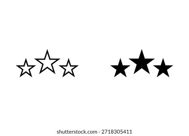 Weißer Hintergrund mit drei Sternen. Dieses bezaubernde Kunstwerk verkörpert Einfachheit und Raffinesse und ist somit eine perfekte Ergänzung zu jeder modernen oder minimalistischen Dekoration.
