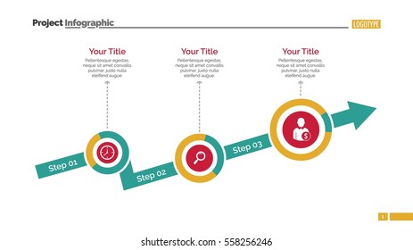 Three Step Arrow Slide Template Stock Vector (Royalty Free) 558256246 ...