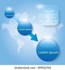 Three step diagram, Vector illustration