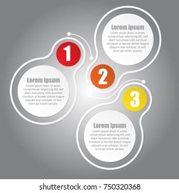 Three step infographic and circle
