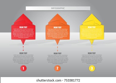 Three step infographic and colorful
