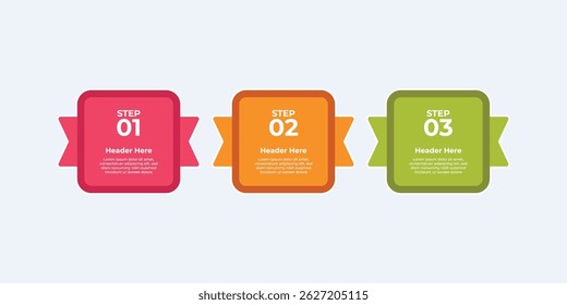 Three step infographic with icons of a light bulb a checklist and gears.