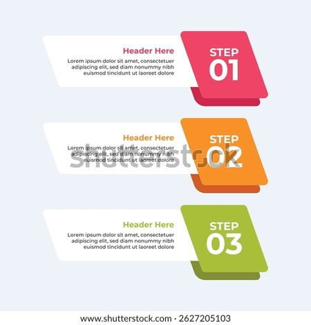 Three step infographic with icons of a light bulb a checklist and gears.