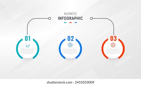 Three Step Infographic label design Vector template with line icons. process steps diagram, presentations, workflow layout, banner, flow chart, info graph vector illustration.