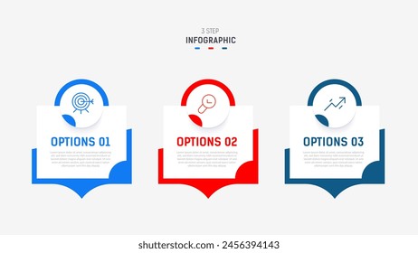 Three Step Infographic label design Vector template with line icons. process steps diagram, presentations, workflow layout, banner, flow chart, info graph vector illustration.
