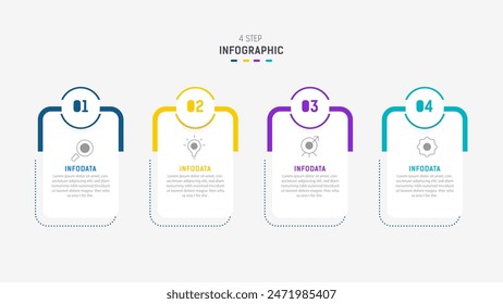 Three Step Infographic label design Vector template with line icons. process steps diagram, presentations, workflow layout, banner, flow chart, info graph vector illustration.