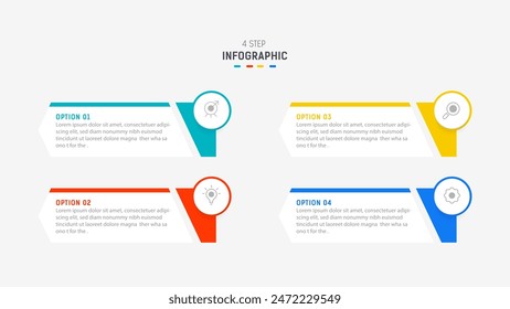 Plantilla de Vector de diseño de etiquetas de infografía de tres pasos con íconos de línea. diagrama de pasos de proceso, presentaciones, diseño de flujo de trabajo, Anuncio, diagrama de flujo, Ilustración vectorial de infografía.