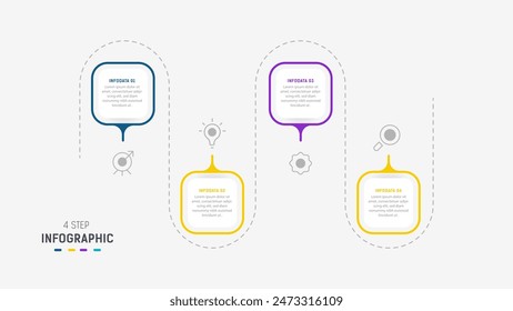 Three Step Infographic label design Vector template with line icons. process steps diagram, presentations, workflow layout, banner, flow chart, info graph vector illustration.