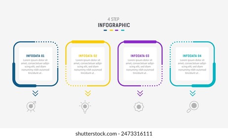 Three Step Infographic label design Vector template with line icons. process steps diagram, presentations, workflow layout, banner, flow chart, info graph vector illustration.