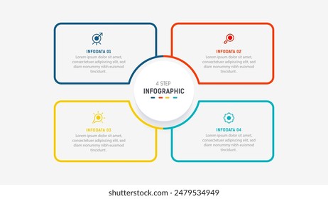 Three Step Infographic label design Vector template with line icons. process steps diagram, presentations, workflow layout, banner, flow chart, info graph vector illustration.