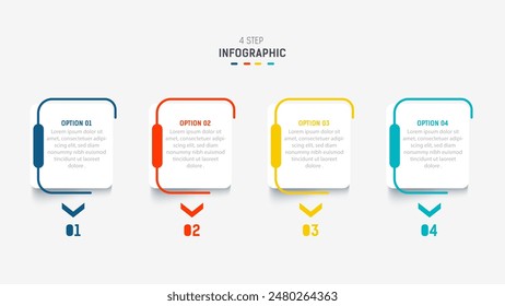 Plantilla de Vector de diseño de etiquetas de infografía de tres pasos con íconos de línea. diagrama de pasos de proceso, presentaciones, diseño de flujo de trabajo, Anuncio, diagrama de flujo, Ilustración vectorial de infografía.